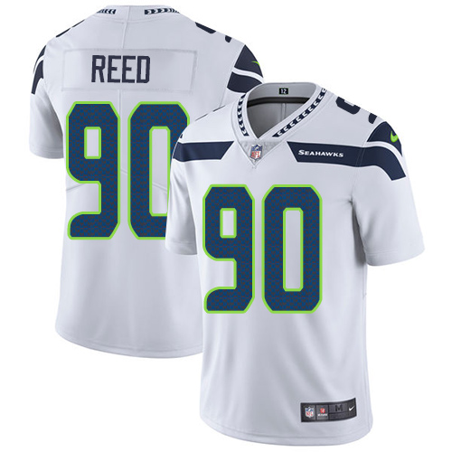Youth Nike Seattle Seahawks #90 Jarran Reed White Vapor Untouchable Elite Player NFL Jersey