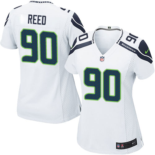 Women's Nike Seattle Seahawks #90 Jarran Reed Game White NFL Jersey