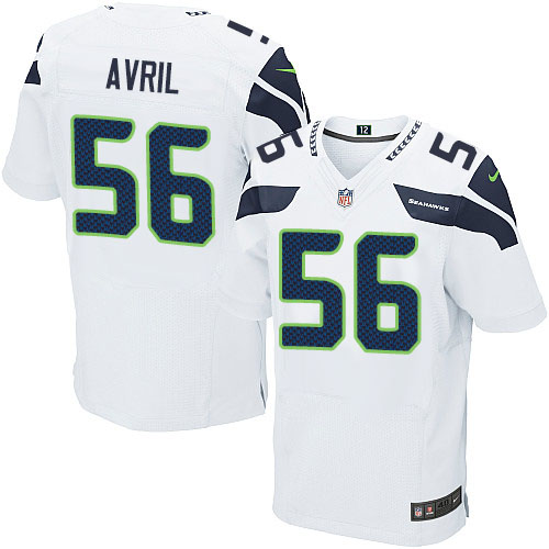 Men's Nike Seattle Seahawks #56 Cliff Avril Elite White NFL Jersey