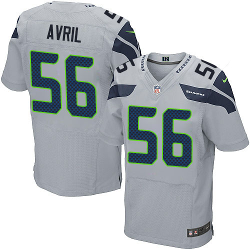 Men's Nike Seattle Seahawks #56 Cliff Avril Elite Grey Alternate NFL Jersey