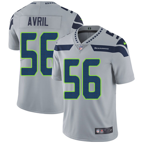 Youth Nike Seattle Seahawks #56 Cliff Avril Grey Alternate Vapor Untouchable Elite Player NFL Jersey