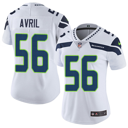 Women's Nike Seattle Seahawks #56 Cliff Avril White Vapor Untouchable Elite Player NFL Jersey