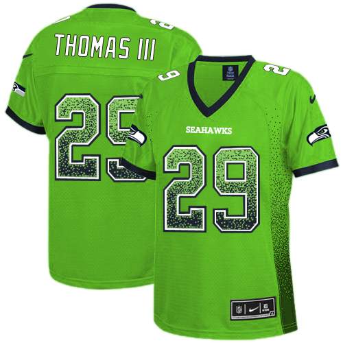 Women's Nike Seattle Seahawks #29 Earl Thomas III Elite Green Drift Fashion NFL Jersey