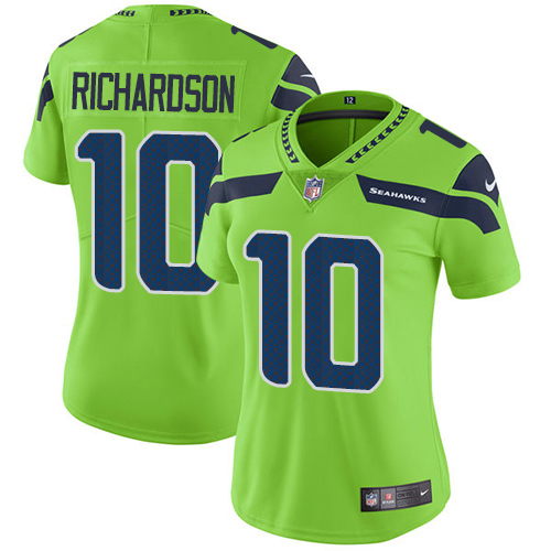 Women's Nike Seattle Seahawks #10 Paul Richardson Limited Green Rush Vapor Untouchable NFL Jersey