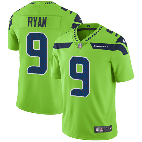 Men's Nike Seattle Seahawks #9 Jon Ryan Elite Green Rush Vapor Untouchable NFL Jersey