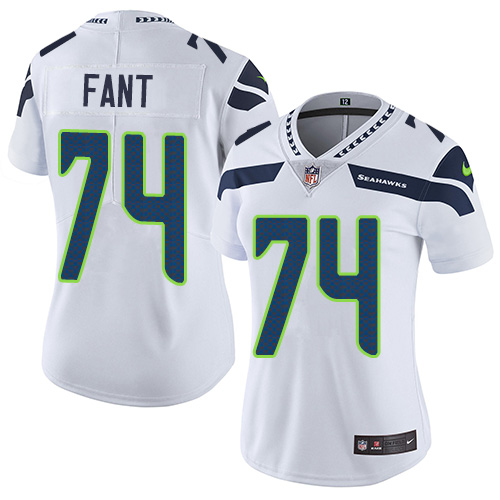 Women's Nike Seattle Seahawks #74 George Fant White Vapor Untouchable Elite Player NFL Jersey