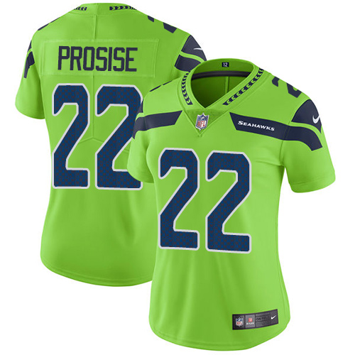 Women's Nike Seattle Seahawks #22 C. J. Prosise Elite Green Rush Vapor Untouchable NFL Jersey