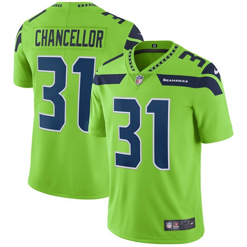 Men's Nike Seattle Seahawks #31 Kam Chancellor Elite Green Rush Vapor Untouchable NFL Jersey