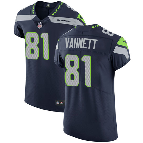 Men's Nike Seattle Seahawks #81 Nick Vannett Navy Blue Team Color Vapor Untouchable Elite Player NFL Jersey