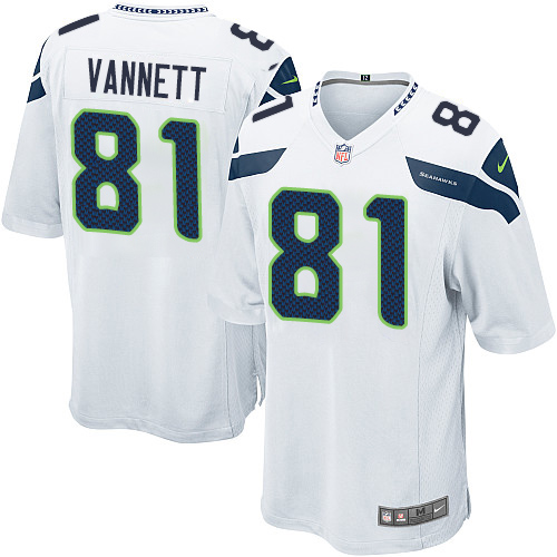 Men's Nike Seattle Seahawks #81 Nick Vannett Game White NFL Jersey