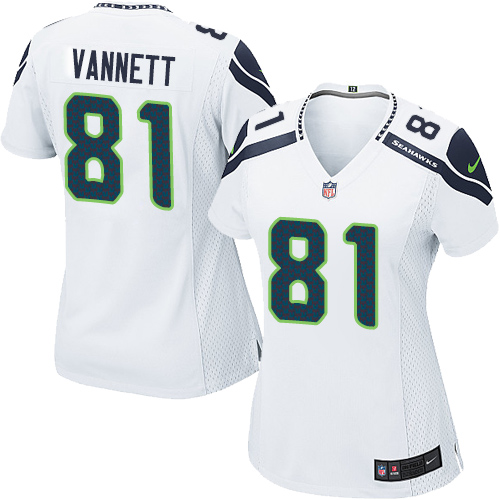 Women's Nike Seattle Seahawks #81 Nick Vannett Game White NFL Jersey