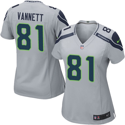 Women's Nike Seattle Seahawks #81 Nick Vannett Game Grey Alternate NFL Jersey