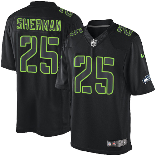 Men's Nike Seattle Seahawks #25 Richard Sherman Limited Black Impact NFL Jersey