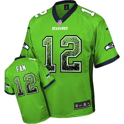 Men's Nike Seattle Seahawks 12th Fan Elite Green Drift Fashion NFL Jersey