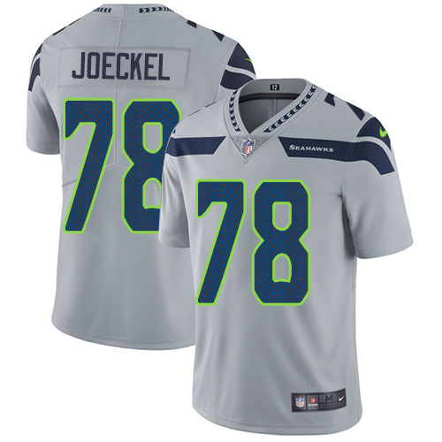 Men's Nike Seattle Seahawks #78 Luke Joeckel Grey Alternate Vapor Untouchable Limited Player NFL Jersey