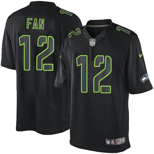Men's Nike Seattle Seahawks 12th Fan Limited Black Impact NFL Jersey
