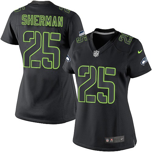 Men's Nike Seattle Seahawks #25 Richard Sherman Elite Grey Alternate USA Flag Fashion NFL Jersey