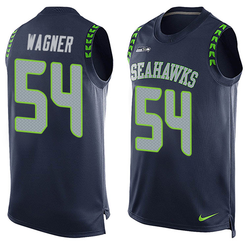 Men's Nike Seattle Seahawks #54 Bobby Wagner Limited Steel Blue Player Name & Number Tank Top NFL Jersey