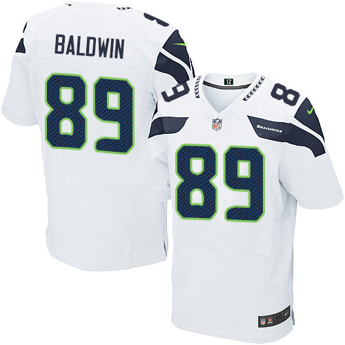 Men's Nike Seattle Seahawks #89 Doug Baldwin Elite White NFL Jersey