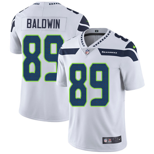 Men's Nike Seattle Seahawks #89 Doug Baldwin White Vapor Untouchable Limited Player NFL Jersey