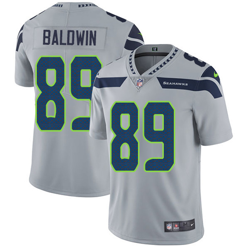 Men's Nike Seattle Seahawks #89 Doug Baldwin Grey Alternate Vapor Untouchable Limited Player NFL Jersey