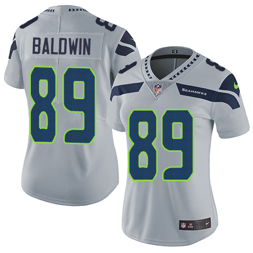 Women's Nike Seattle Seahawks #89 Doug Baldwin Grey Alternate Vapor Untouchable Limited Player NFL Jersey