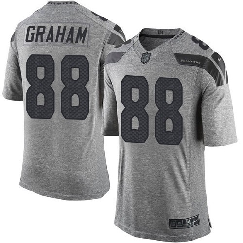 Men's Nike Seattle Seahawks #88 Jimmy Graham Limited Gray Gridiron NFL Jersey