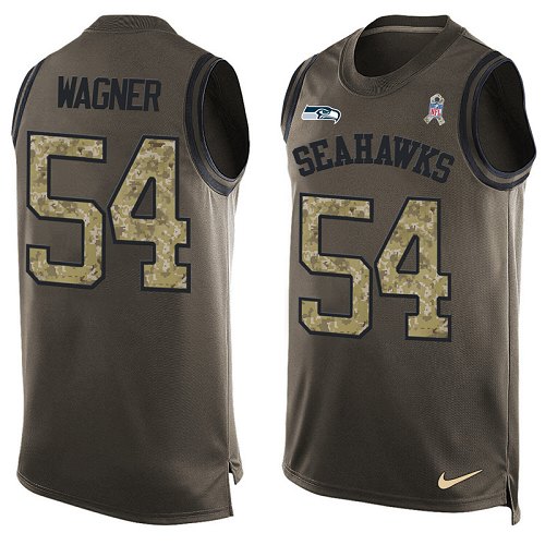 Men's Nike Seattle Seahawks #54 Bobby Wagner Limited Green Salute to Service Tank Top NFL Jersey