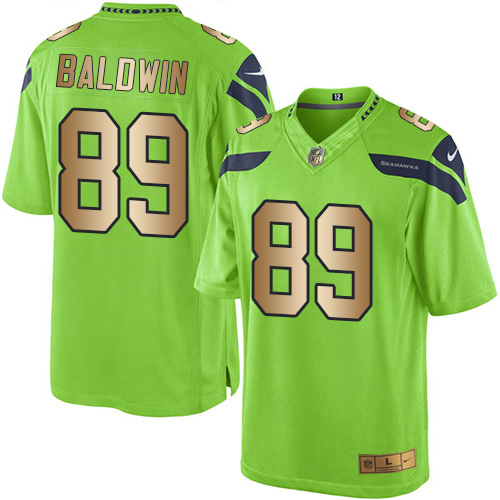Men's Nike Seattle Seahawks #89 Doug Baldwin Limited Green/Gold Rush Vapor Untouchable NFL Jersey