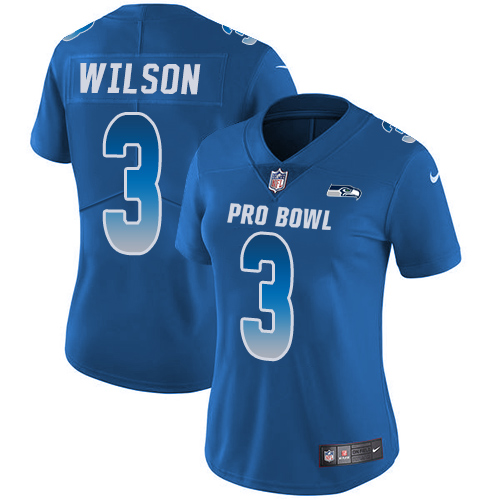 Women's Nike Seattle Seahawks #3 Russell Wilson Limited Royal Blue 2018 Pro Bowl NFL Jersey