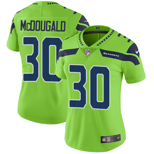 Women's Nike Seattle Seahawks #30 Bradley McDougald Limited Green Rush Vapor Untouchable NFL Jersey
