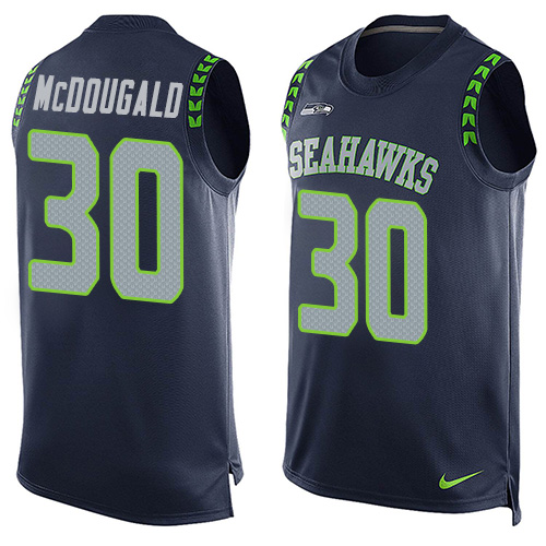 Men's Nike Seattle Seahawks #30 Bradley McDougald Limited Steel Blue Player Name & Number Tank Top NFL Jersey