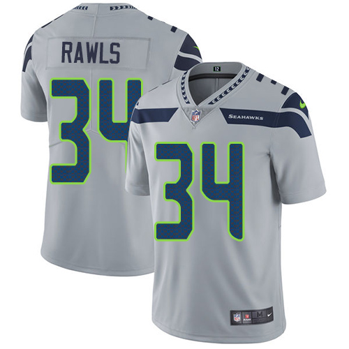 Men's Nike Seattle Seahawks #34 Thomas Rawls Grey Alternate Vapor Untouchable Limited Player NFL Jersey