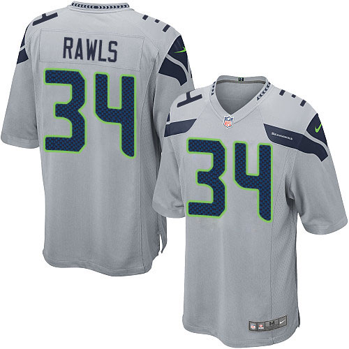 Men's Nike Seattle Seahawks #34 Thomas Rawls Game Grey Alternate NFL Jersey