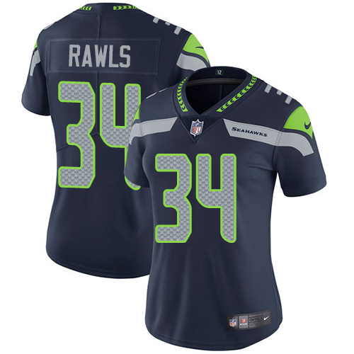Women's Nike Seattle Seahawks #34 Thomas Rawls Navy Blue Team Color Vapor Untouchable Elite Player NFL Jersey