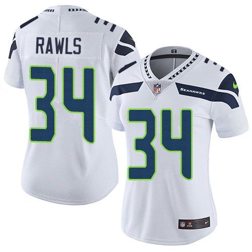 Women's Nike Seattle Seahawks #34 Thomas Rawls White Vapor Untouchable Elite Player NFL Jersey