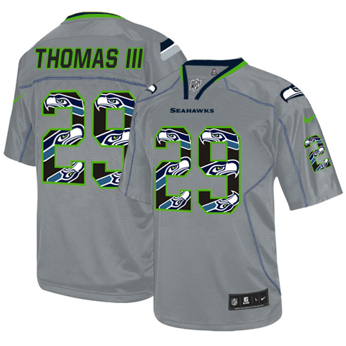 Men's Nike Seattle Seahawks #29 Earl Thomas III Elite New Lights Out Grey NFL Jersey