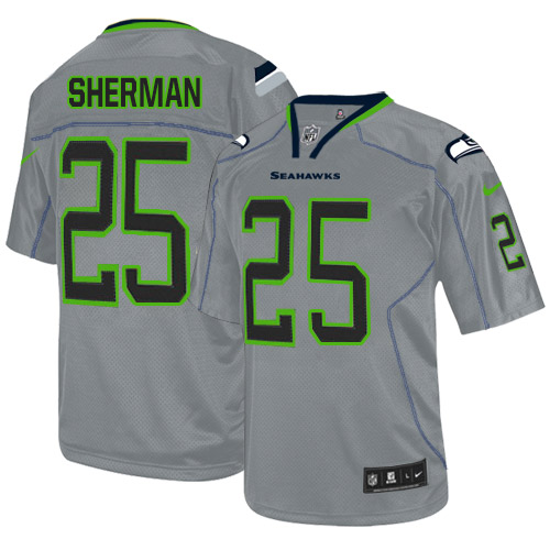 Men's Nike Seattle Seahawks #25 Richard Sherman Elite Lights Out Grey NFL Jersey