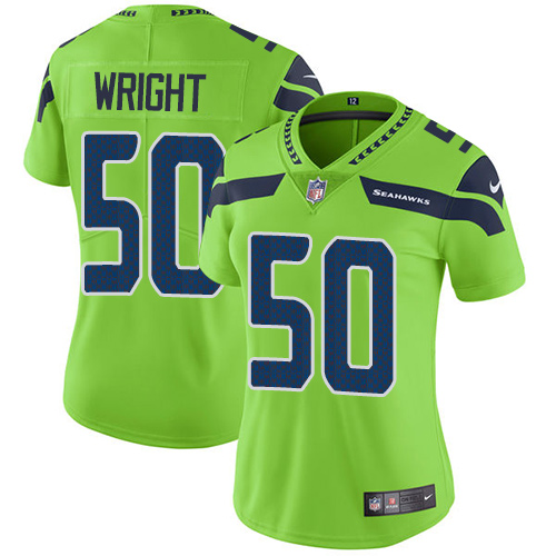 Women's Nike Seattle Seahawks #50 K.J. Wright Elite Green Rush Vapor Untouchable NFL Jersey