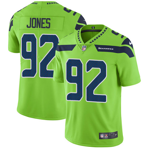 Youth Nike Seattle Seahawks #92 Nazair Jones Limited Green Rush Vapor Untouchable NFL Jersey