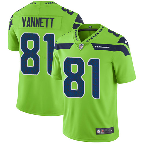 Men's Nike Seattle Seahawks #81 Nick Vannett Elite Green Rush Vapor Untouchable NFL Jersey