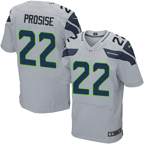 Men's Nike Seattle Seahawks #22 C. J. Prosise Elite Grey Alternate NFL Jersey