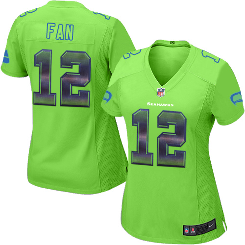Women's Nike Seattle Seahawks 12th Fan Limited Green Strobe NFL Jersey