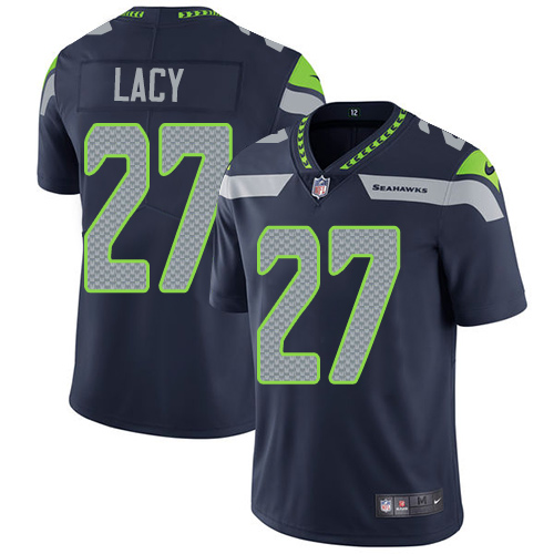 Men's Nike Seattle Seahawks #27 Eddie Lacy Navy Blue Team Color Vapor Untouchable Limited Player NFL Jersey
