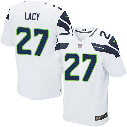 Men's Nike Seattle Seahawks #27 Eddie Lacy Elite White NFL Jersey