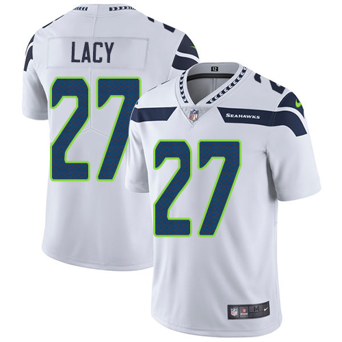 Men's Nike Seattle Seahawks #27 Eddie Lacy White Vapor Untouchable Limited Player NFL Jersey