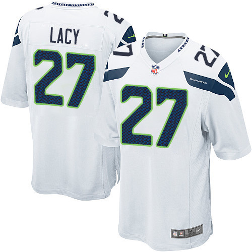 Men's Nike Seattle Seahawks #27 Eddie Lacy Game White NFL Jersey