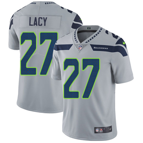 Men's Nike Seattle Seahawks #27 Eddie Lacy Grey Alternate Vapor Untouchable Limited Player NFL Jersey