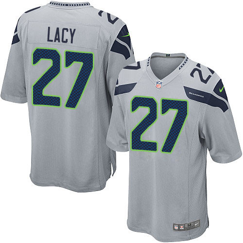 Men's Nike Seattle Seahawks #27 Eddie Lacy Game Grey Alternate NFL Jersey