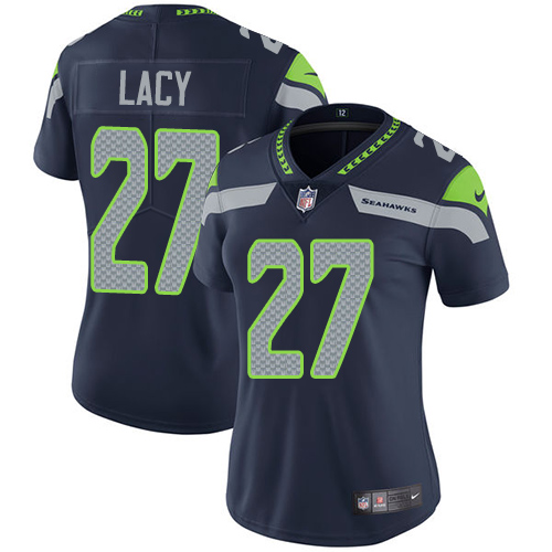 Women's Nike Seattle Seahawks #27 Eddie Lacy Navy Blue Team Color Vapor Untouchable Elite Player NFL Jersey